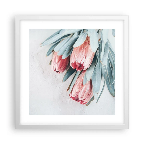 Plagát v bielom ráme - Zahanbené svojou vlastnou krásou - 40x40 cm