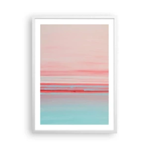 Plagát v bielom ráme - Abstrakcia za úsvitu - 50x70 cm