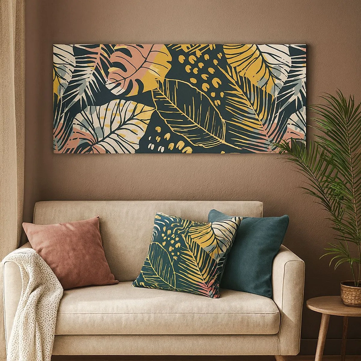 Obraz na plátne - Listová fantázia - 100x40 cm