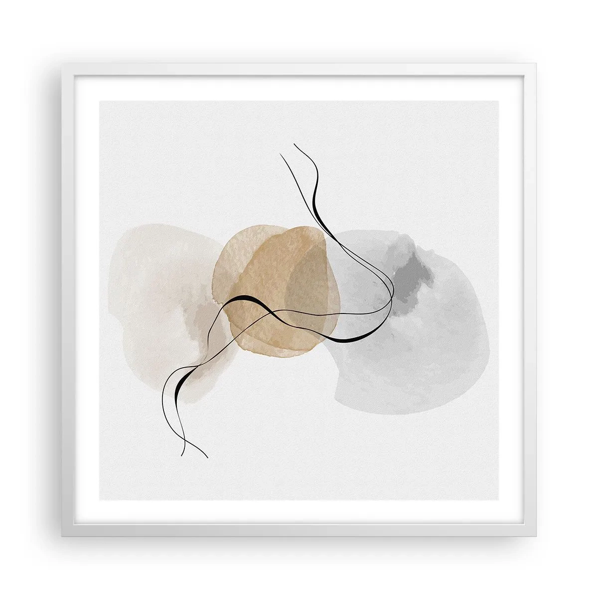 Plagát v bielom ráme - Vzdušné korálky - 60x60 cm