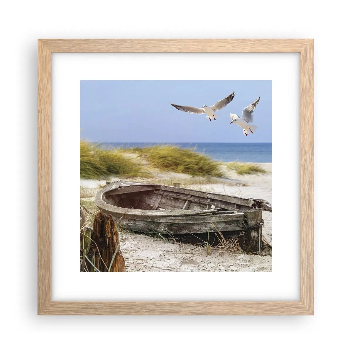 Plagát v ráme zo svetlého duba - Vetrom ožiarené - 30x30 cm