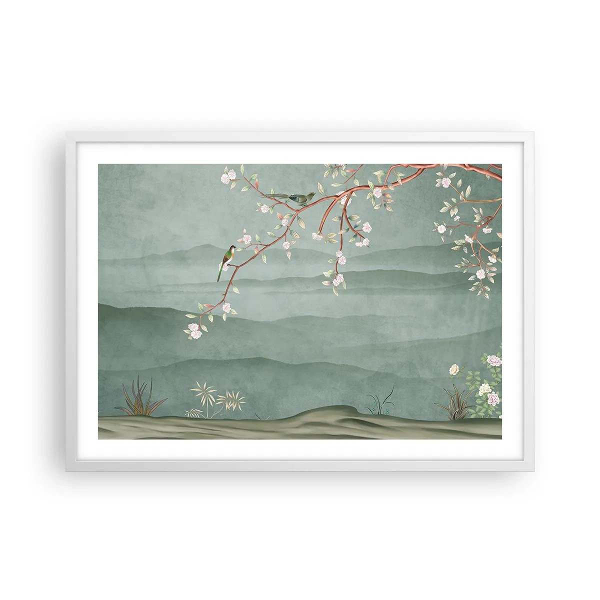 Plagát v bielom ráme - Jar je tu - 70x50 cm