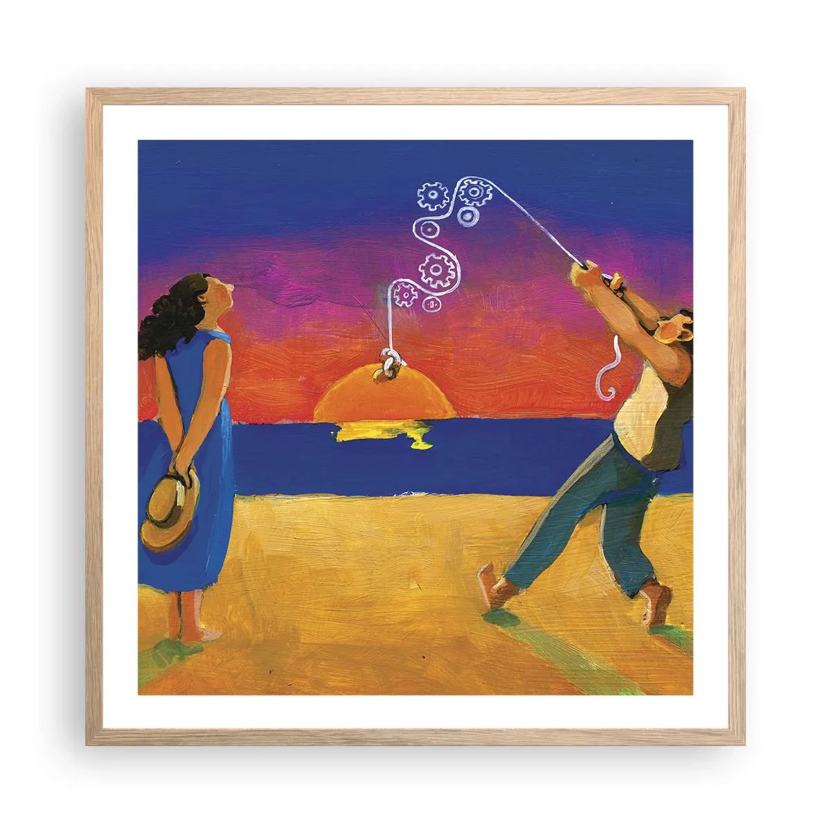 Plagát v ráme zo svetlého duba - Viac ako hviezda z neba - 60x60 cm