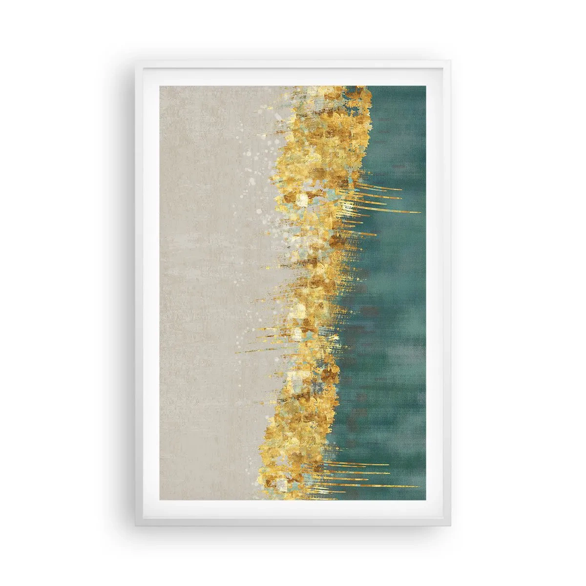 Plagát v bielom ráme - Zlatá hranica - 61x91 cm