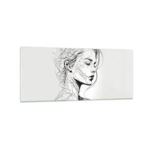 Obraz na skle - Portrét v zamyslení - 120x50 cm