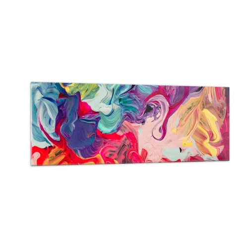Obraz na skle - Zrodenie farieb - 140x50 cm