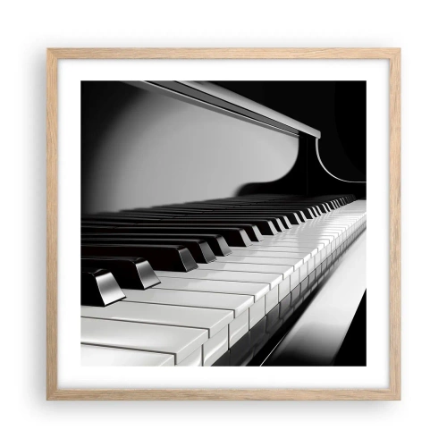 Plagát v ráme zo svetlého duba - Harmónia tvarov a farieb - 50x50 cm