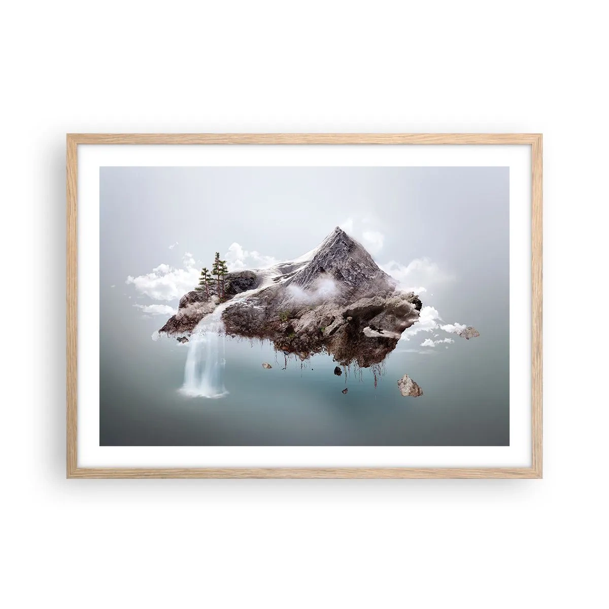 Plagát v ráme zo svetlého duba - Pohľad surrealistu - 70x50 cm