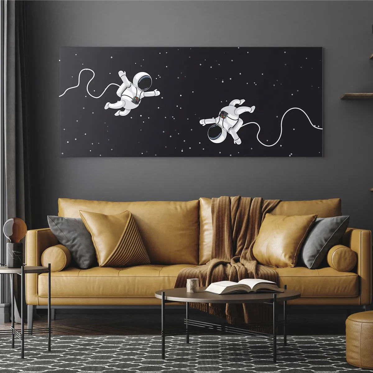 Obraz na skle - Kozmický tanec - 100x40 cm