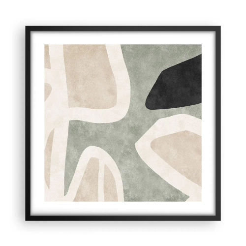 Plagát v čiernom ráme - Kompozícia s čiernym motívom - 50x50 cm