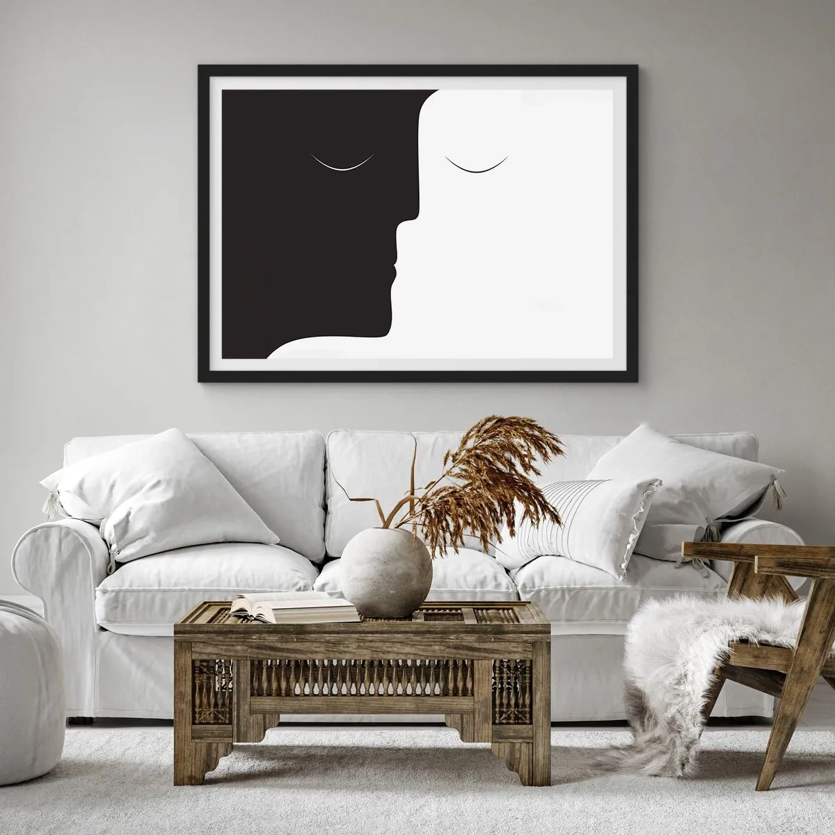 Plagát v čiernom ráme - Jednota protikladov - 40x30 cm