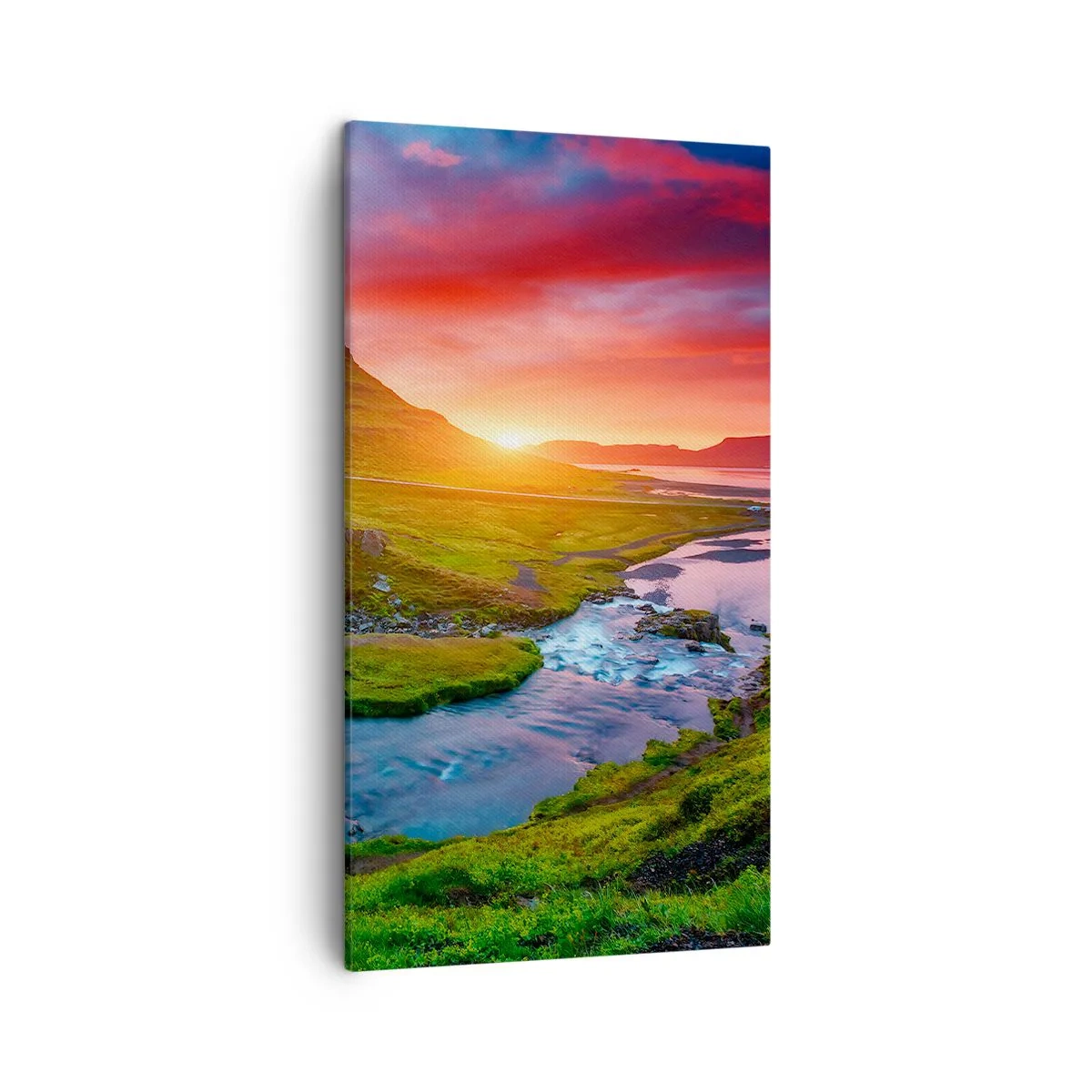 Obraz na plátne - Island - oheň a voda - 45x80 cm