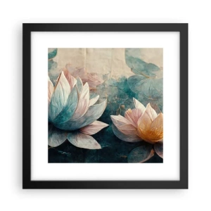 Plagát v čiernom ráme - Hviezdy a jazero - 30x30 cm