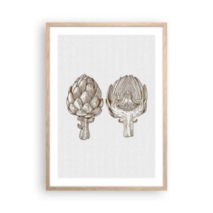 Plagát v ráme zo svetlého duba - Hodiny anatómie - 50x70 cm