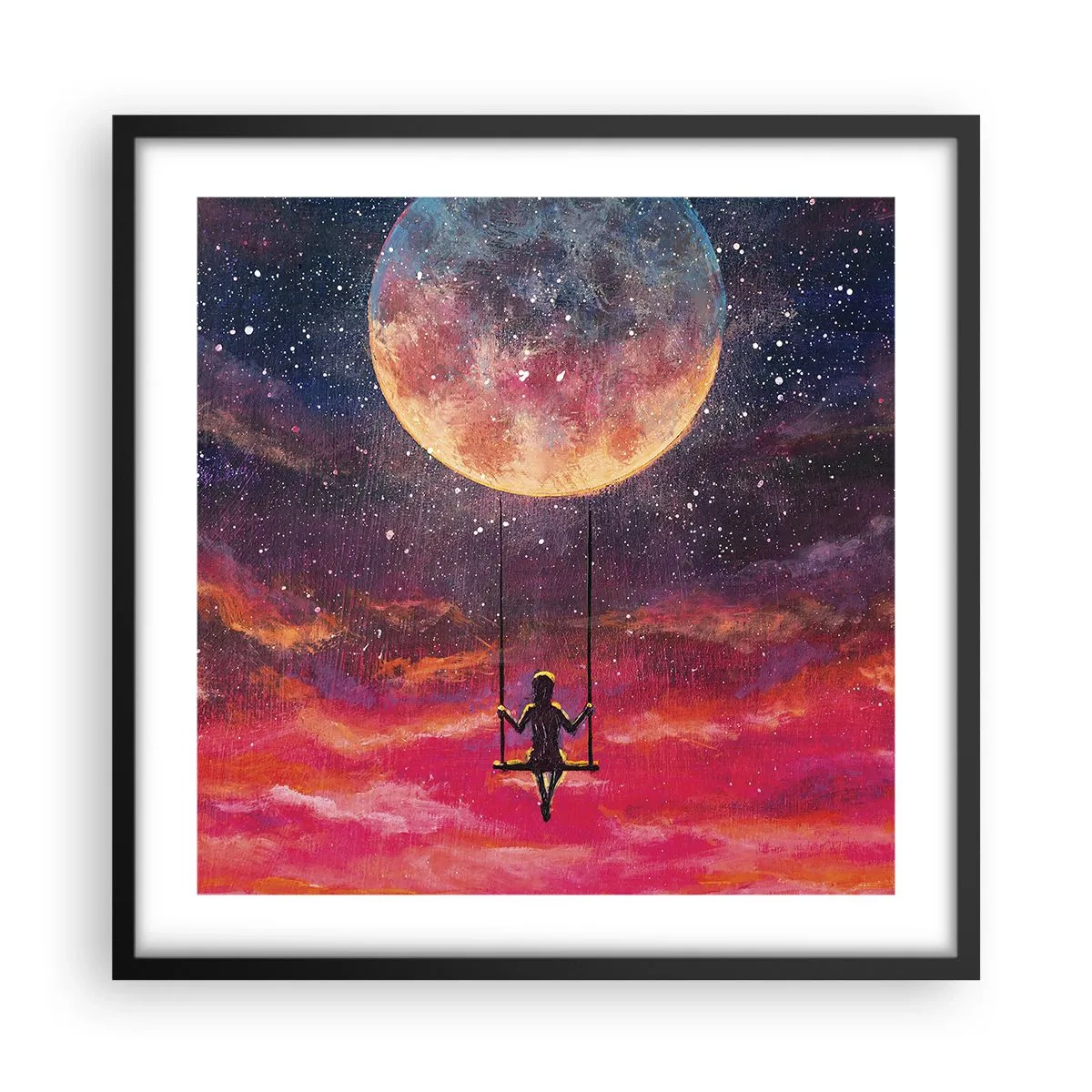 Plagát v čiernom ráme - Stavať si vzdušné zámky - 50x50 cm