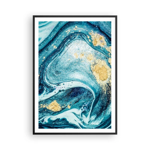 Plagát v čiernom ráme - Modrý vír - 70x100 cm