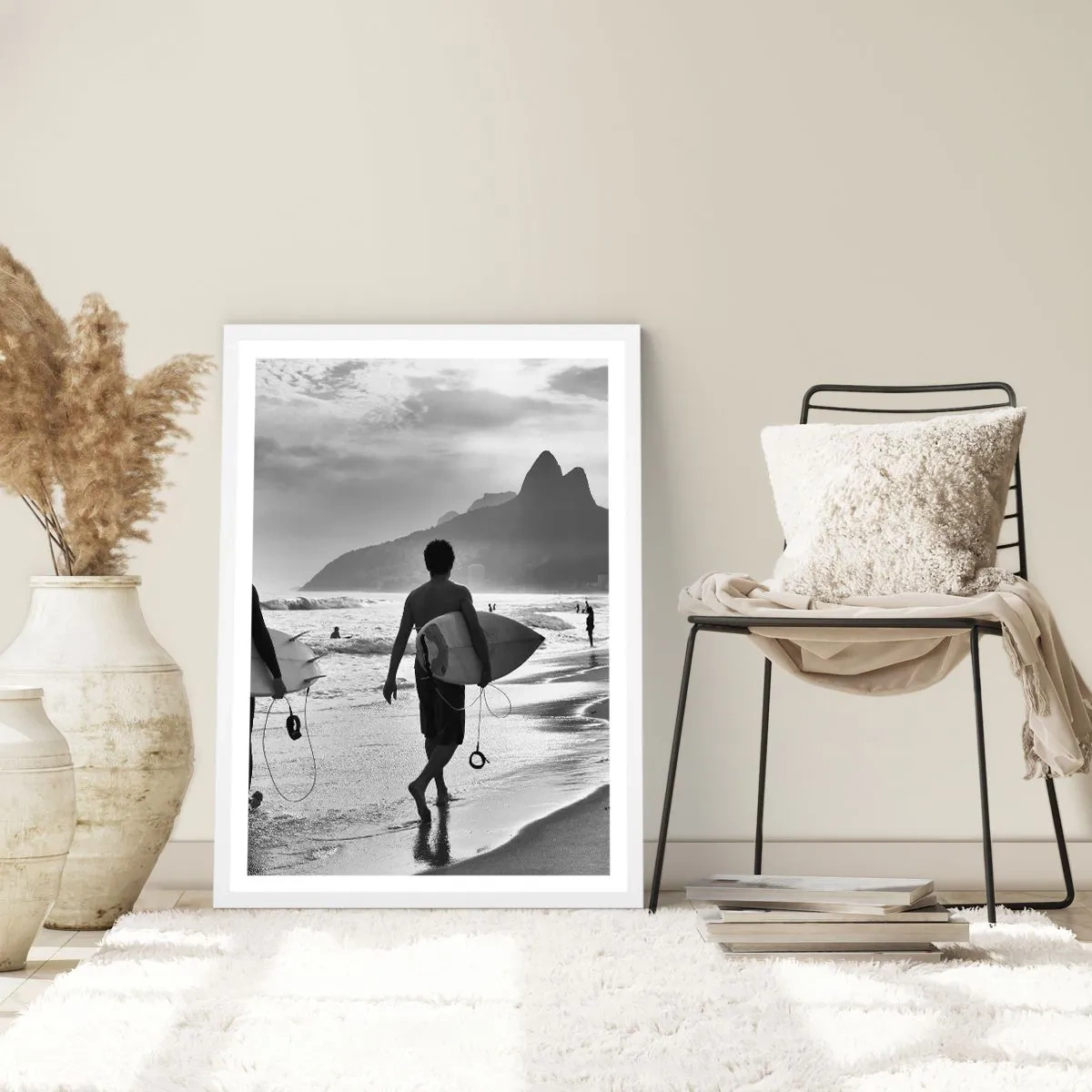 Plagát v bielom ráme - Samba na jednu vlnu - 40x50 cm