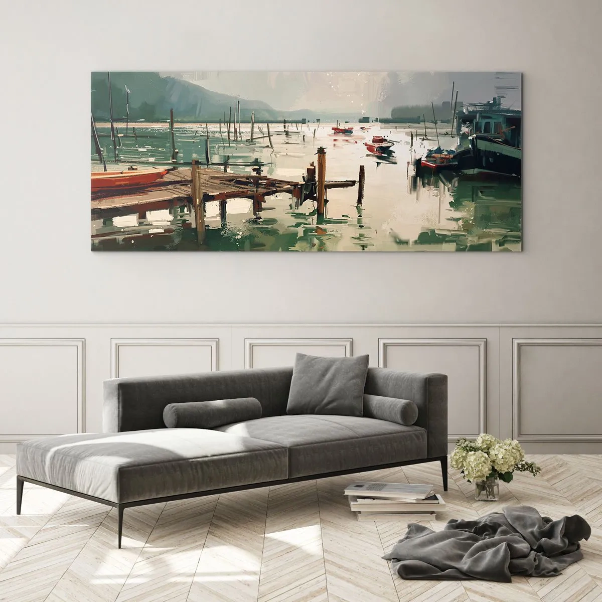 Obraz na skle - Zaliate roztaveným mesiacom - 100x40 cm