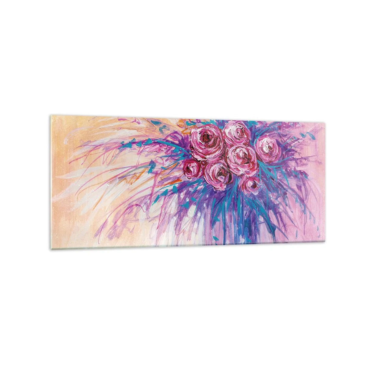 Obraz na skle - Ružová fontána - 120x50 cm