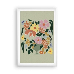 Plagát v bielom ráme - Kytica prekypujúca životom - 61x91 cm