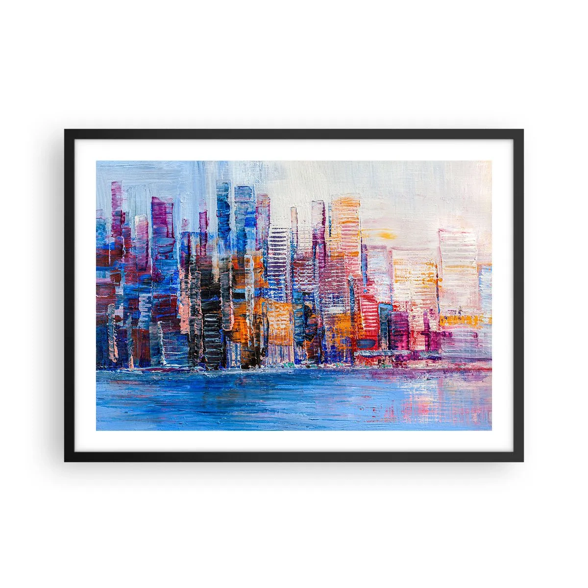 Plagát v čiernom ráme - Radostná metropola - 70x50 cm