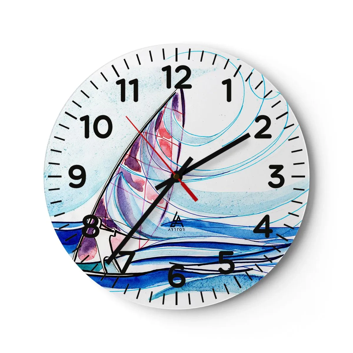 Nástenné hodiny - S vetrom v rytme vĺn - 30x30 cm