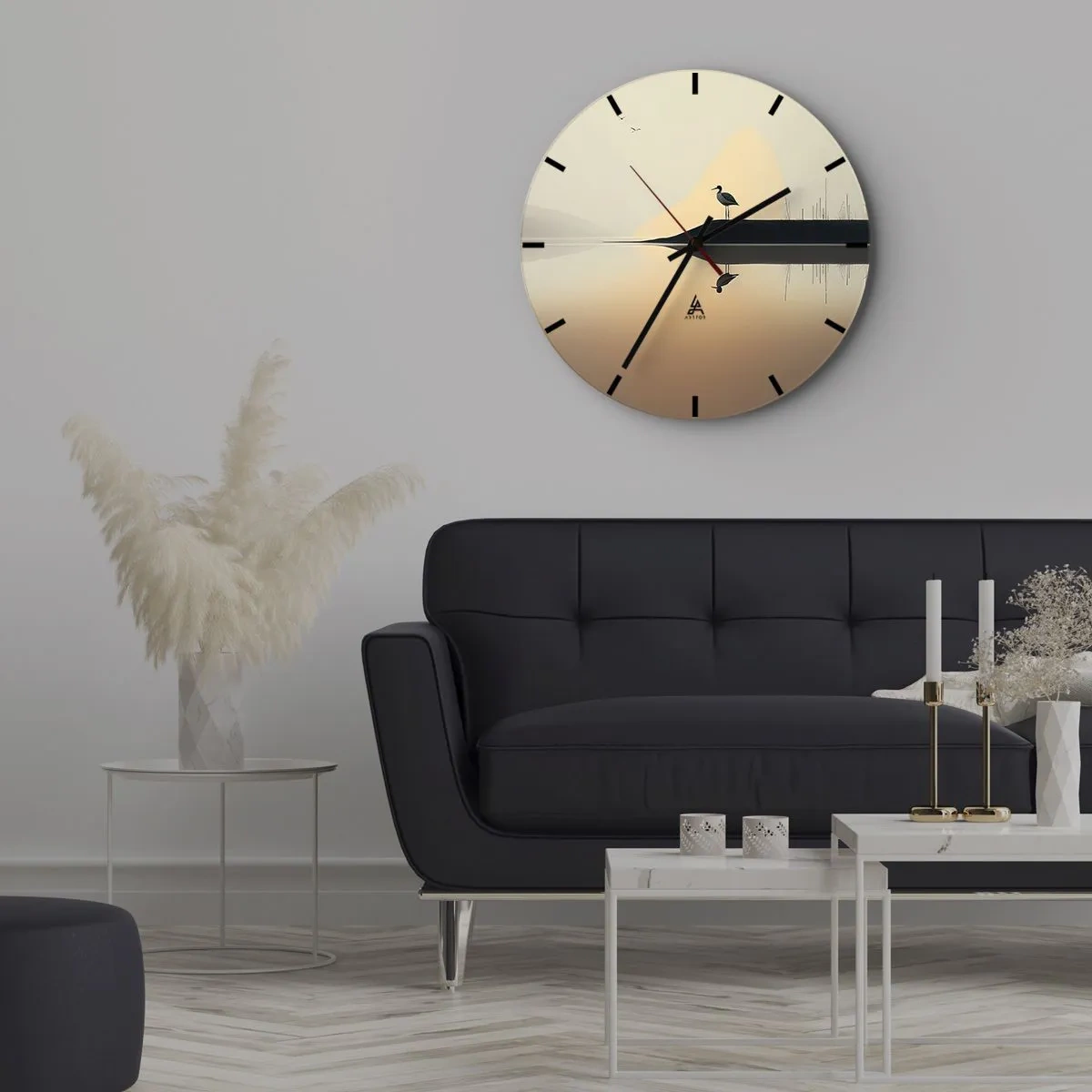 Nástenné hodiny - Pán na jazere - 30x30 cm