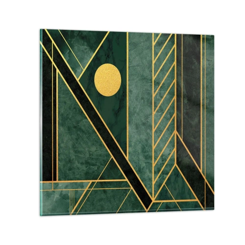 Obraz na skle - Dynamika zlata a lazuritu - 60x60 cm