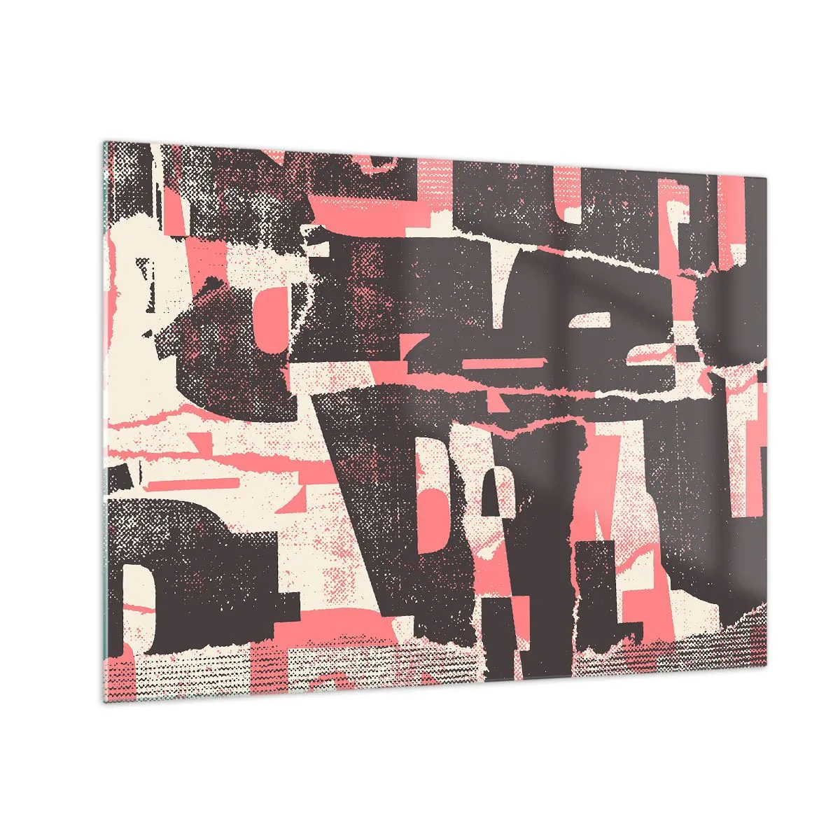 Obraz na skle - Moderná abstrakcia v čiernej, červenej a béžovej farbe - 70x50cm - Celý tento zhon - Moderná nástenná dekorácia do obývacej izby a spálne ARTTOR