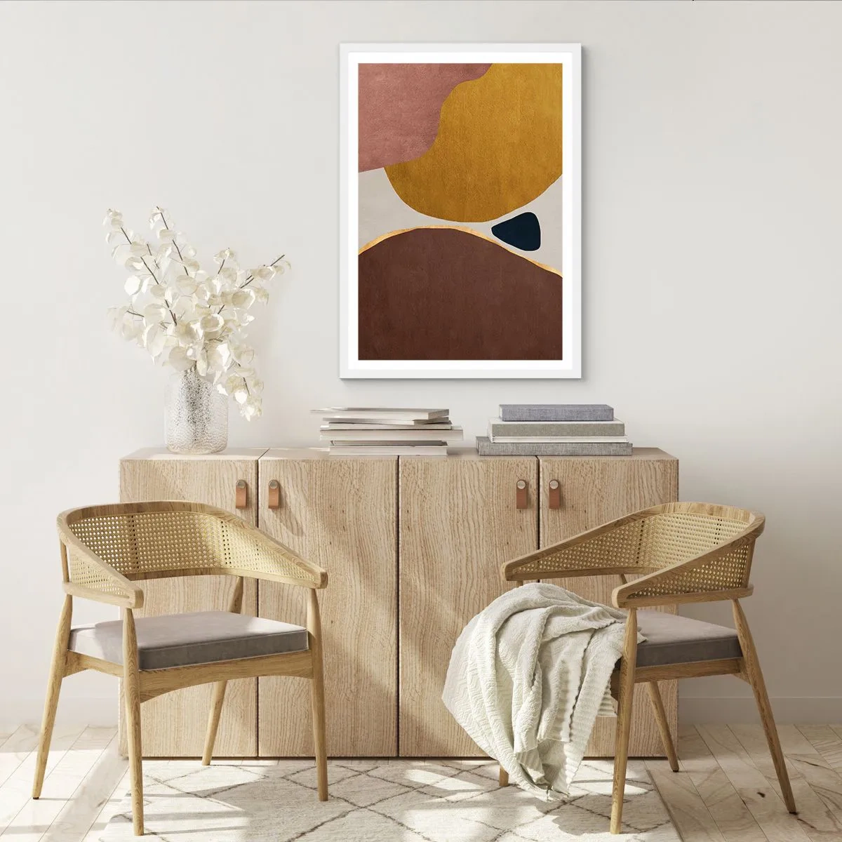 Plagát v bielom ráme - Abstrakcia – miesto v priestore - 30x40 cm