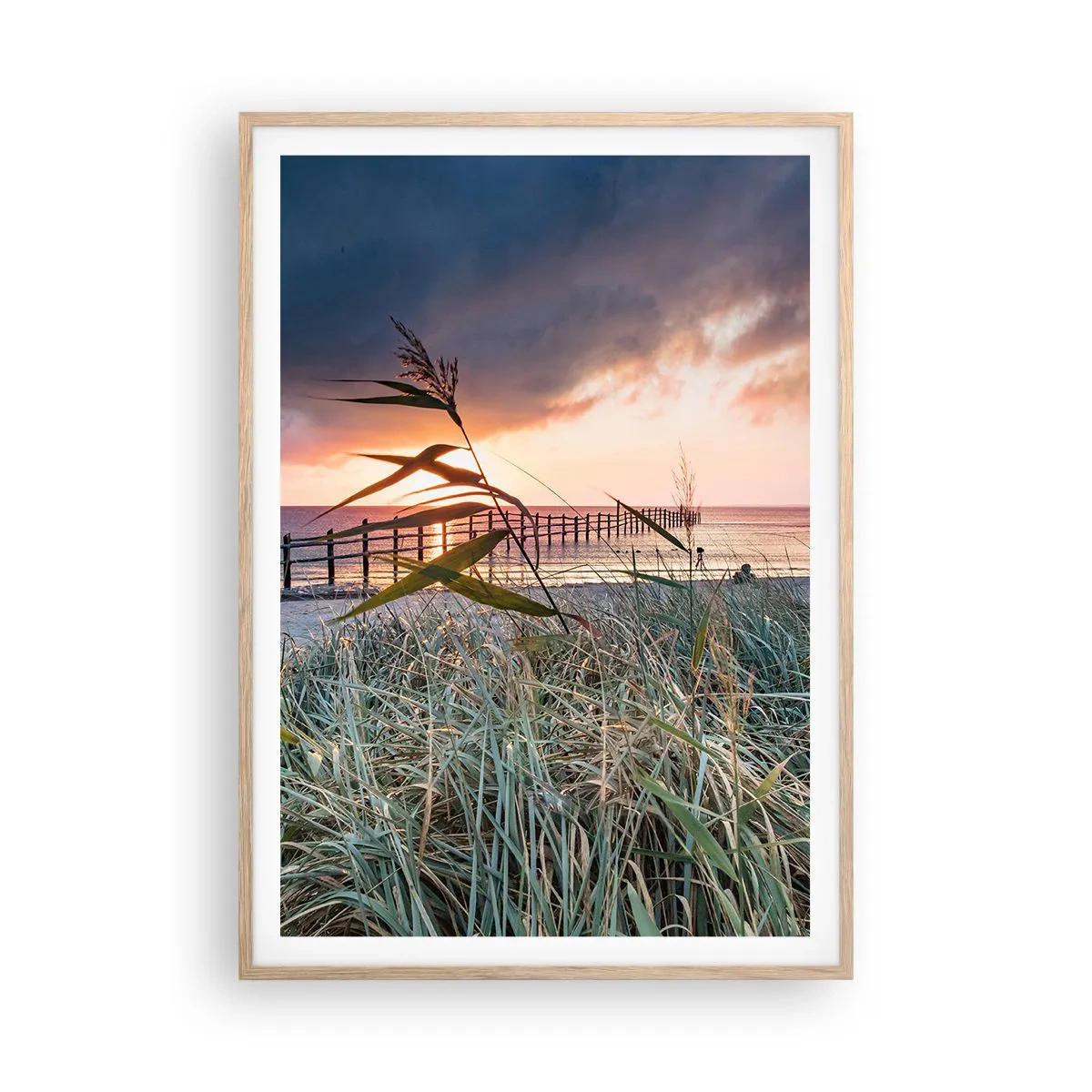 Plagát v ráme zo svetlého duba - Neodviate vetrom - 70x100 cm