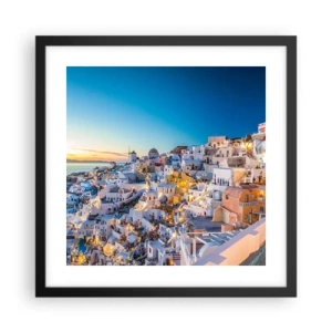 Plagát v čiernom ráme - Esencia Grécka - 40x40 cm