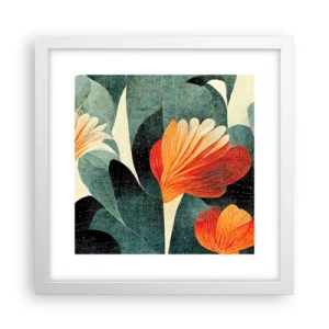 Plagát v bielom ráme - Tropické horúco a chlad zelene - 30x30 cm