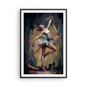 Plagát v čiernom ráme - Tanec so stuhou - 61x91 cm