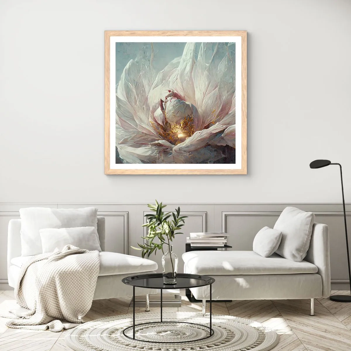 Plagát v ráme zo svetlého duba - Rozkvitá raz za sto rokov - 60x60 cm