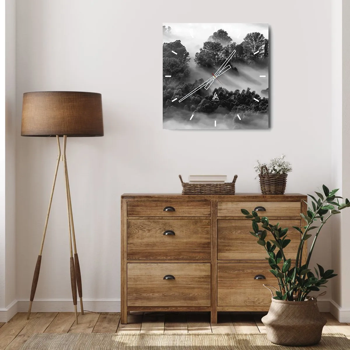 Nástenné hodiny - Prebúdzanie zo spánku - 30x30 cm