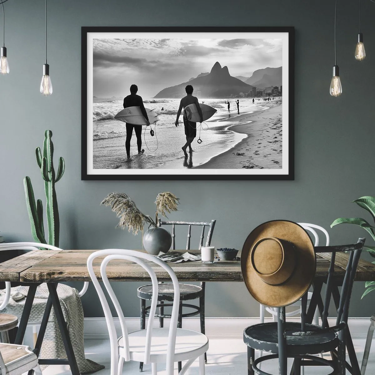 Plagát v čiernom ráme - Samba na jednu vlnu - 70x50 cm