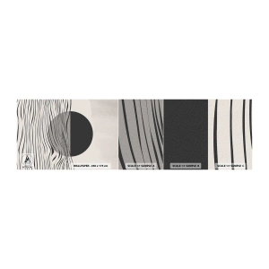 Vzorka samolepiacej fototapety Deluxe Sticker - Polovičná kompozícia - Abstrakcia, Kus, Čierna a biela - 100x30 cm