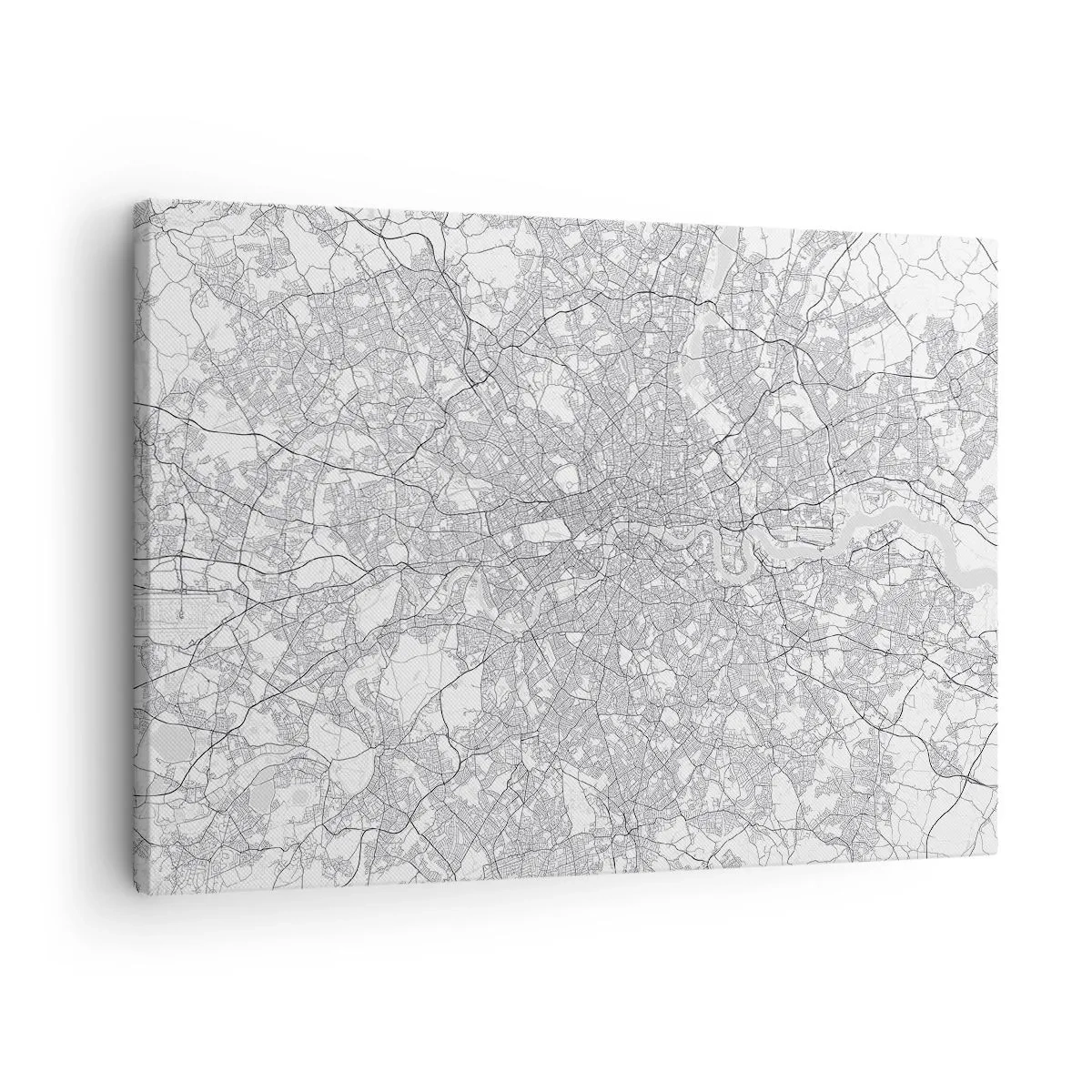 Obraz na plátne - Minimalistická mapa mesta v odtieňoch sivej - 70x50cm - Mapa londýnskeho labyrintu - Moderná nástenná dekorácia do obývacej izby a spálne ARTTOR