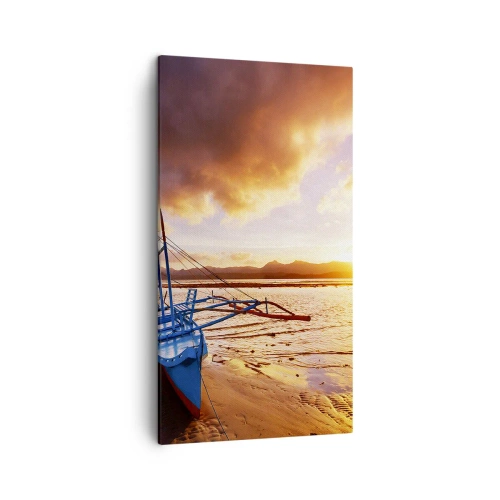 Obraz na plátne - Po celom dni sa natiahnuť na piesku - 45x80 cm
