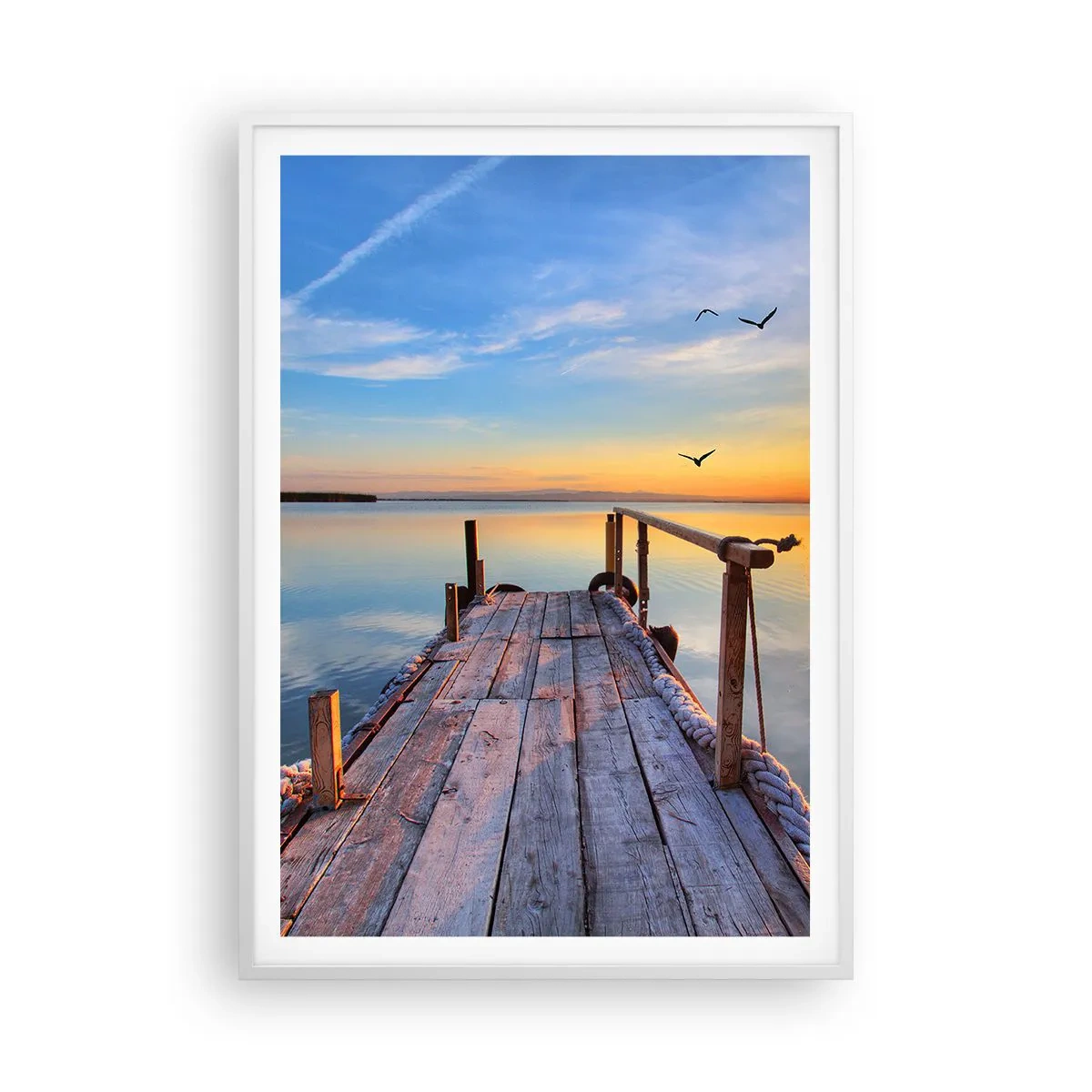 Plagát v bielom ráme - Ísť pred seba smerom k slnku - 70x100 cm