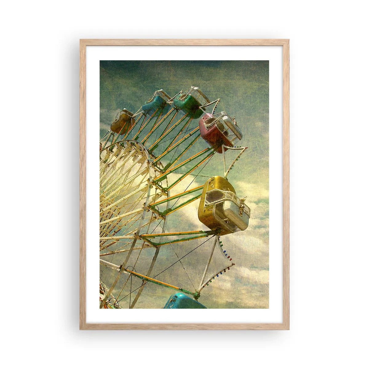 Plagát v ráme zo svetlého duba - Bude, bude zábava… - 50x70 cm