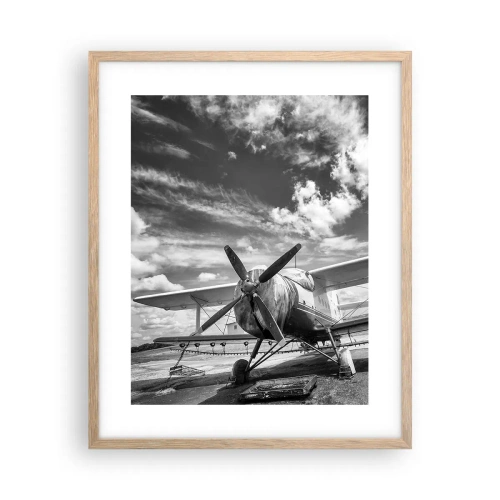 Plagát v ráme zo svetlého duba - Nemôžem sa toho dočkať! - 40x50 cm