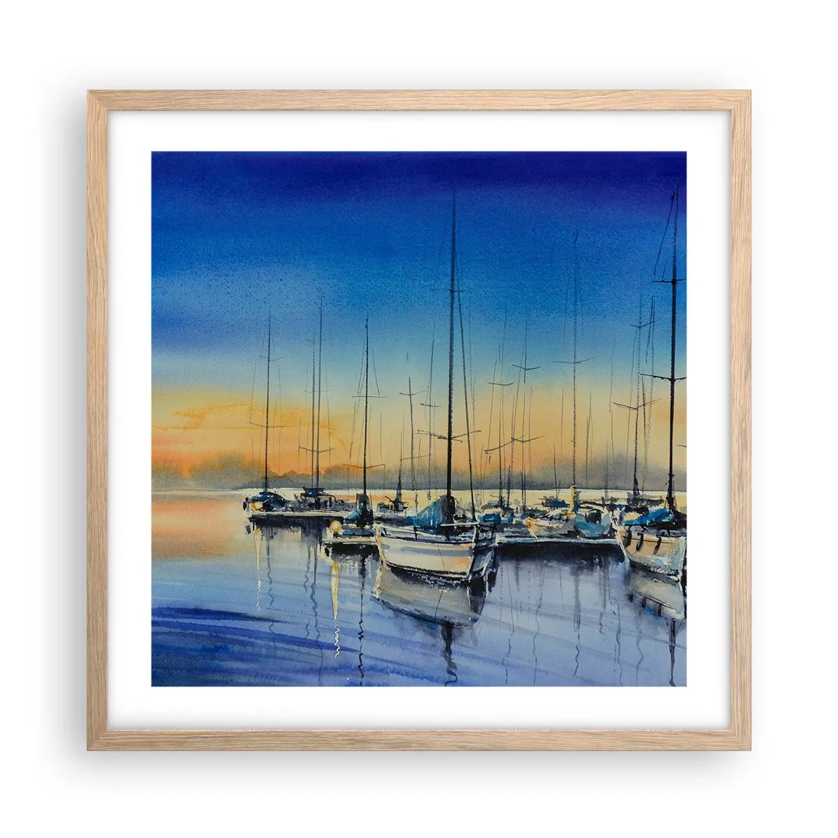 Plagát v ráme zo svetlého duba - Koniec dobrého dňa - 50x50 cm