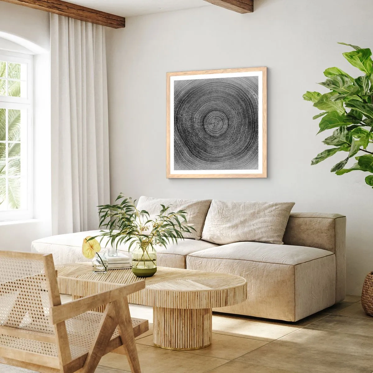 Plagát v ráme zo svetlého duba - Znamenie doby - 50x50 cm