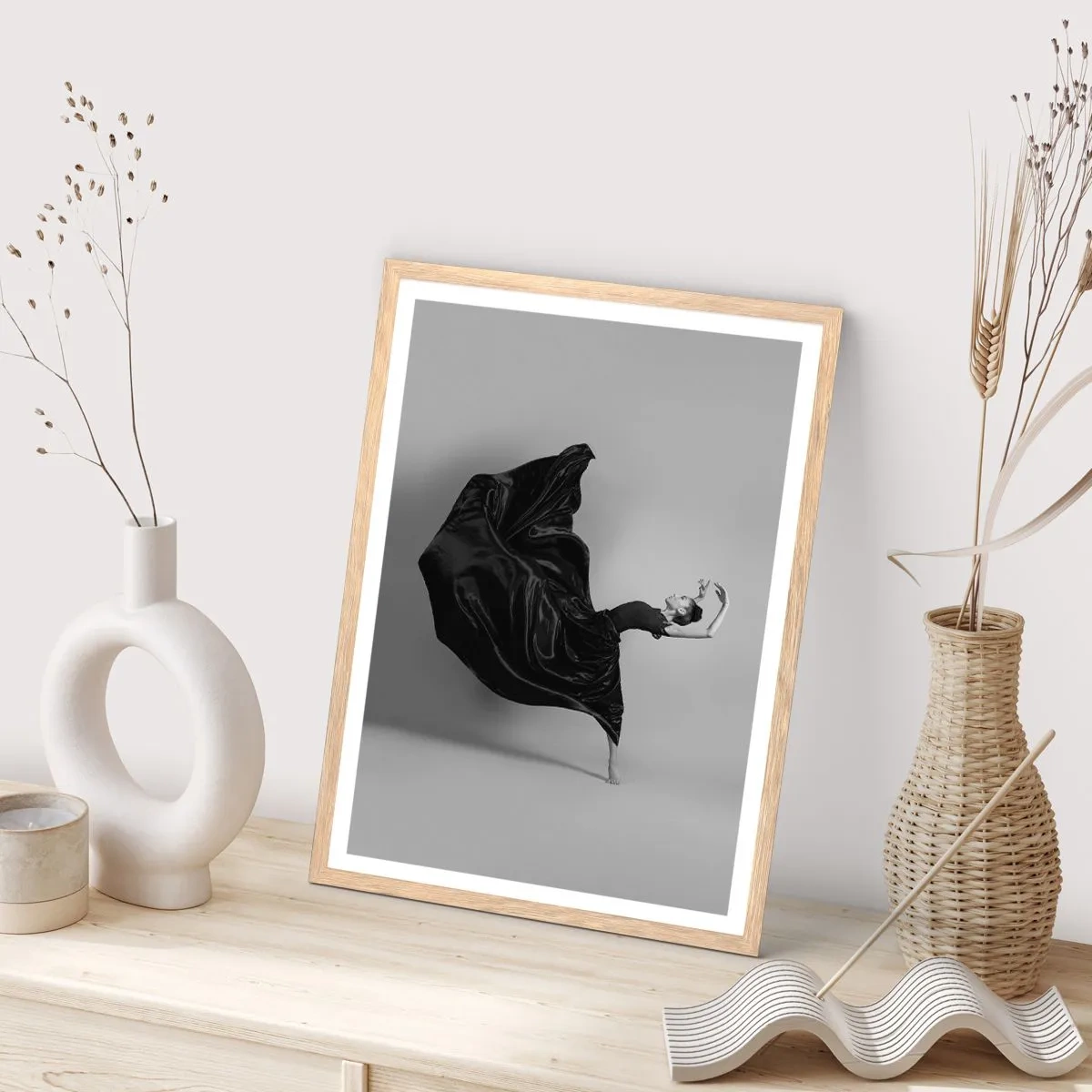 Plagát v ráme zo svetlého duba - Okrídlený hudbou - 40x50 cm