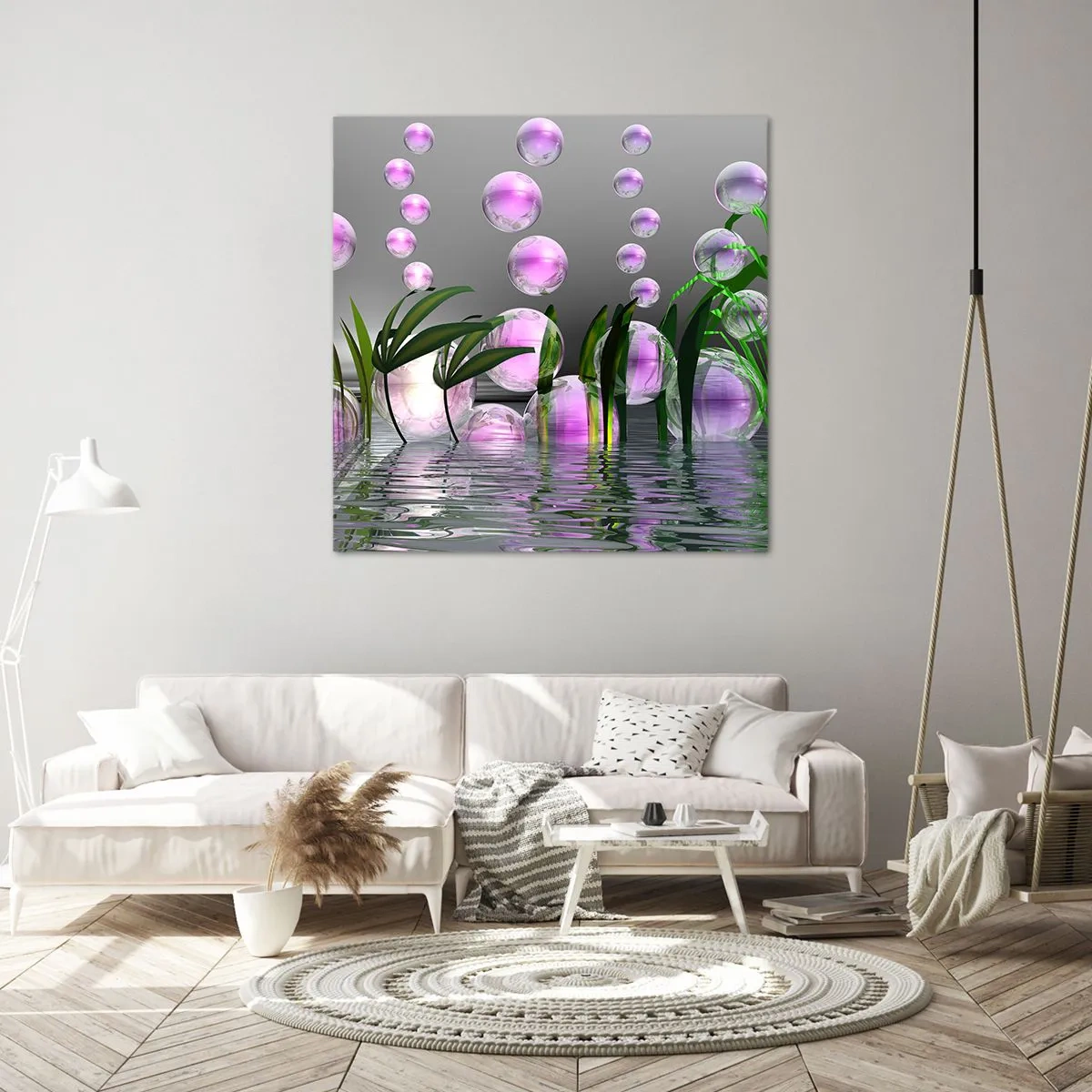 Obraz na plátne - Reflexná kompozícia ľahkosti a života - 40x40 cm