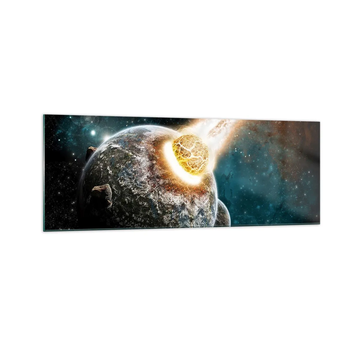 Obraz na skle - Skaza alebo narodenie? - 140x50 cm