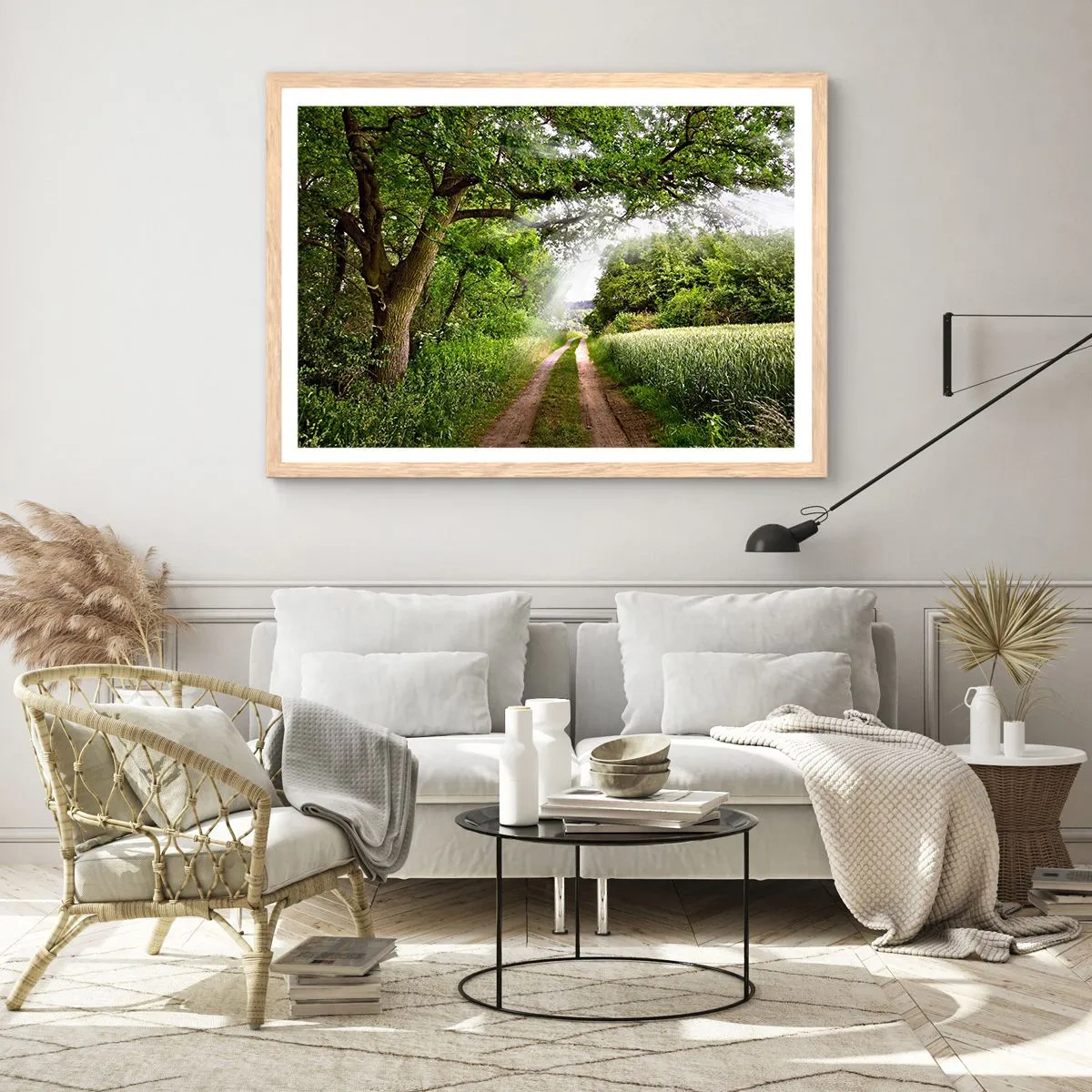 Plagát v ráme zo svetlého duba - Et in Arcadia ego - 70x50 cm