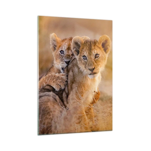 Obraz na skle - Nevyrušovať! Hrajme sa - 50x70 cm